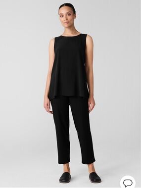NWT Eileen Fisher Washable Stretch Crepe Straight Pants